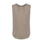 Womens Estelle Sleeveless Pleat Detail Blouse - Moose