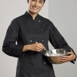 Womens Gusto Long Sleeve Chef Jacket - Black