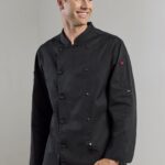 Mens Gusto Long Sleeve Chef Jacket - Black