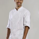 Mens Gusto Long Sleeve Chef Jacket - White