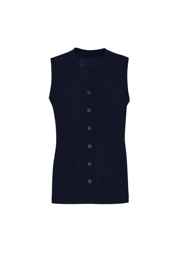 Womens Button Front Knit Vest - Image 3