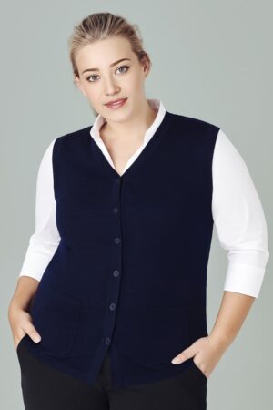 Womens Button Front Knit Vest