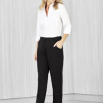 Womens Comfort Waist Straight Leg Pant - Black