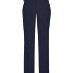 Mens Comfort Waist Flat Front Pant - Navy