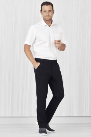 Mens Comfort Waist Flat Front Pant