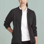 Womens Nova Zip Front Jumper - Black Marle