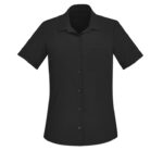 Womens Florence Plain Short Sleeve Shirt - Black
