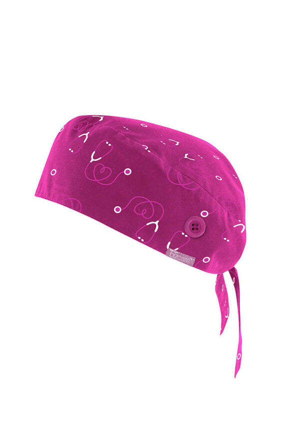 Unisex Pink Printed Scrub Cap - Image 3