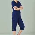 Womens Avery Slim Leg Scrub Pant - Navy