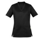 Womens Riley Stretch Scrub Top - Black
