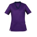 Womens Riley Stretch Scrub Top - Purple