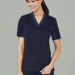 Womens Riley Stretch Scrub Top - Midnight Navy