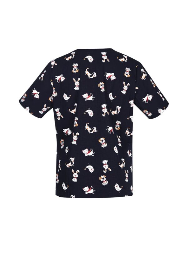 Womens Printed Best Friends Scrub Top - Image 4