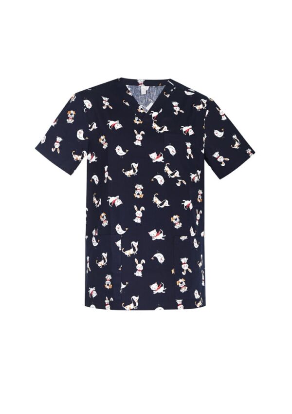 Mens Printed Best Friends Scrub Top - Image 3