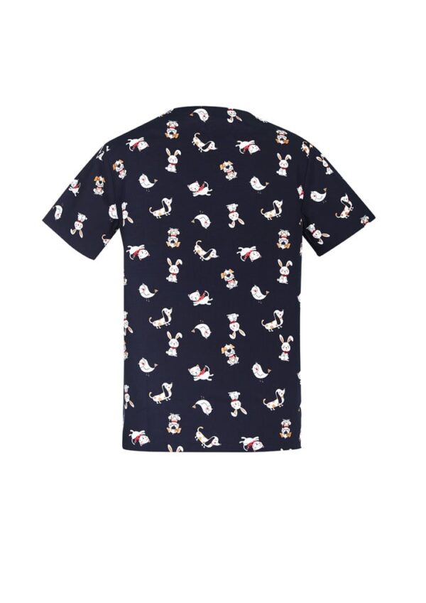 Mens Printed Best Friends Scrub Top - Image 4