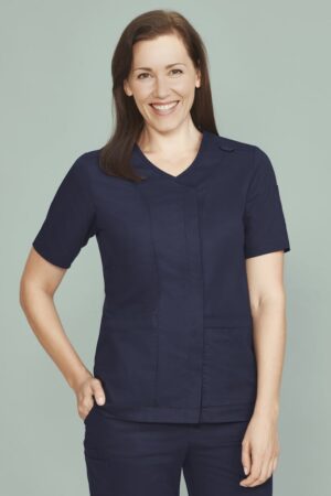 Womens Parks Zip Front Crossover Scrub Top