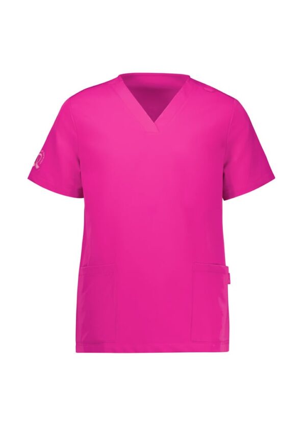 Womens Pink V-neck Scrub Top - Image 3