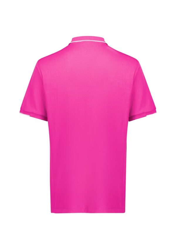 Mens Pink Short Sleeve Polo - Image 3