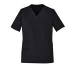Womens Avery V-neck Scrub Top - Black