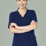 Womens Avery V-neck Scrub Top - Navy