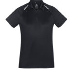 Womens Academy Short Sleeve Polo - Black/white