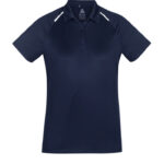 Womens Academy Short Sleeve Polo - Navy/white