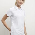 Womens Academy Short Sleeve Polo - White/silver