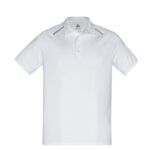 Mens Academy Short Sleeve Polo - White/silver
