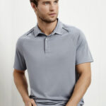 Mens Academy Short Sleeve Polo - Silver/charcoal