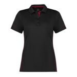 Womens Balance Short Sleeve Polo - Black/red
