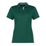Womens Balance Short Sleeve Polo - Forest/white