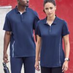 Womens Balance Short Sleeve Polo - Navy/white