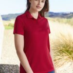 Womens Action Short Sleeve Polo - Red