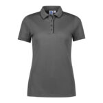 Womens Focus Short Sleeve Polo - Ash/black