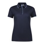 Womens Focus Short Sleeve Polo - Navy/sky