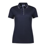 Womens Focus Short Sleeve Polo - Navy/white