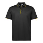 Mens Focus Short Sleeve Polo - Black/gold