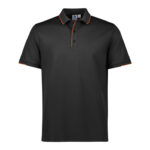 Mens Focus Short Sleeve Polo - Black/orange