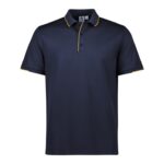 Mens Focus Short Sleeve Polo - Navy/gold