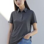 Womens Orbit Short Sleeve Polo - Dark Grey Carbon