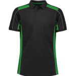 Unisex Grid Short Sleeve Polo - Black/green