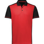 Mens Dart Short Sleeve Polo - Black/red