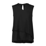 Womens Seville Sleeveless Layered Blouse - Black