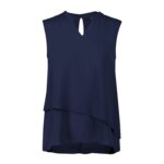 Womens Seville Sleeveless Layered Blouse - Navy