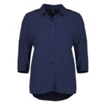Womens Dahlia 3/4 Sleeve Blouse - Navy