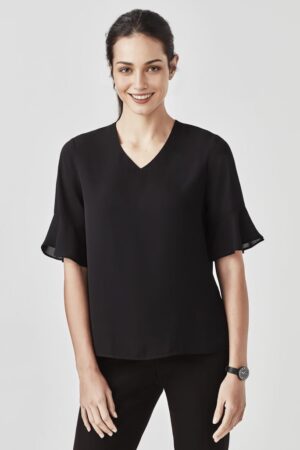 Womens Aria Fluted Sleeve Blouse