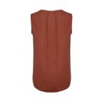 Womens Estelle Sleeveless Pleat Detail Blouse - Auburn