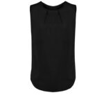 Womens Estelle Sleeveless Pleat Detail Blouse - Black