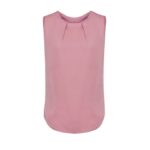 Womens Estelle Sleeveless Pleat Detail Blouse - Dusty Rose