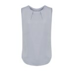 Womens Estelle Sleeveless Pleat Detail Blouse - Silver